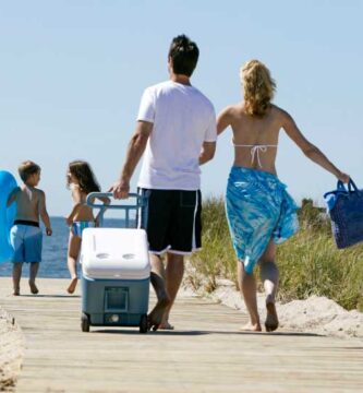 Beach cooler with wheels